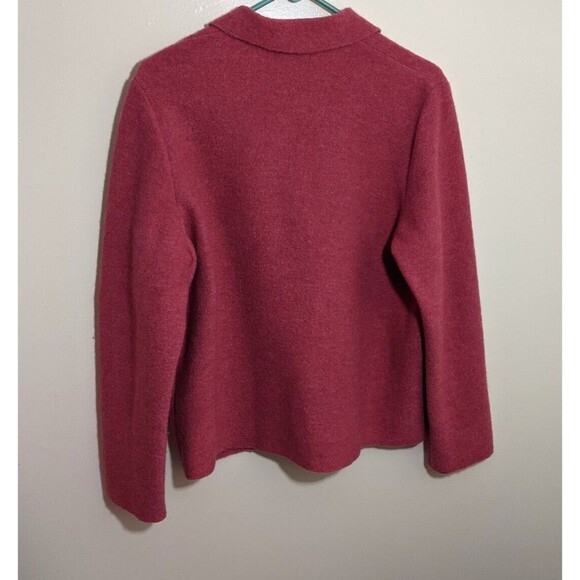 Lands End Cardigan Sweater Jacket Collared 100% Wool Outdoor 14 Regular - Picture 2 of 10